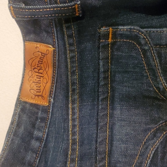 Lucky Brand Lola Boot Cut Embroidered Snap Closure Back Pocket Sz 14 X 32" Jeans - Picture 4 of 12
